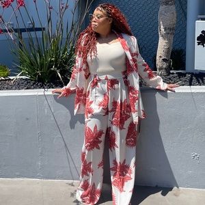 Floral Print Pant Suit